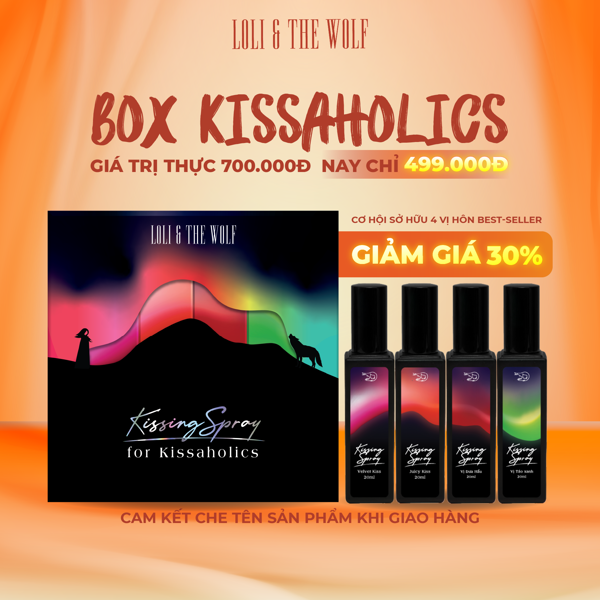  Set Kissing Spray 4 Vị Best Seller - Xịt Thơm Miệng Loli The Wolf Vị Kẹo Trái Cây Bạc Hà 20ml 