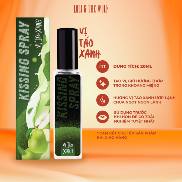  Kissing Spray vị Táo Xanh - chai 20ml 